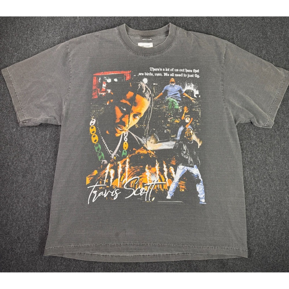 23' Travis Scott Game Changers Utopia Tour Hip-Hop Rap T-Shirt Mens Sz XL Birds